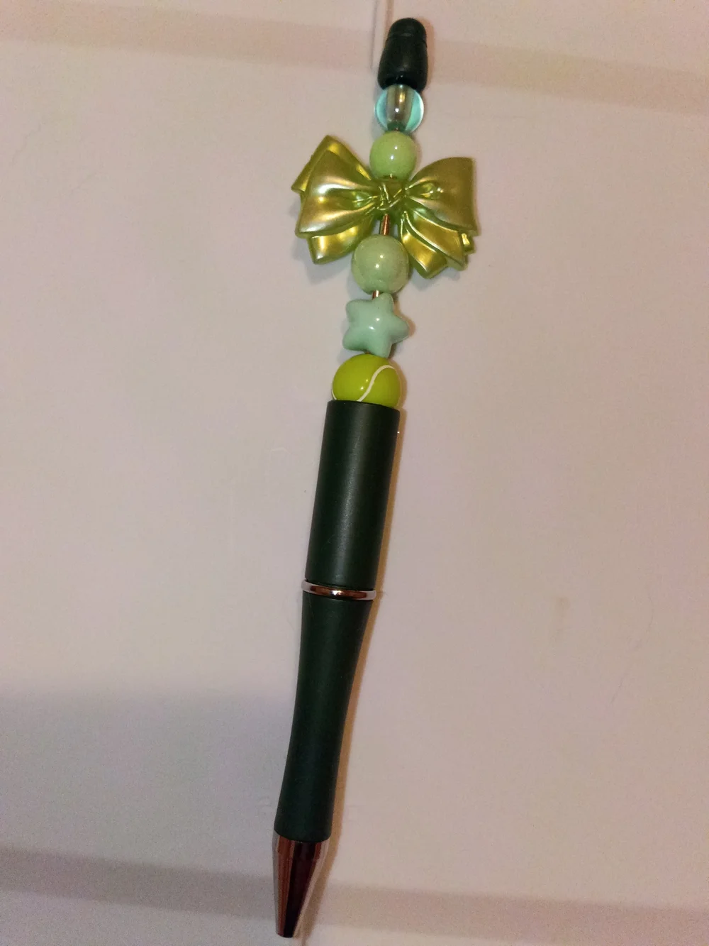 Green Bow Bead Charm Pen - Women Accessories